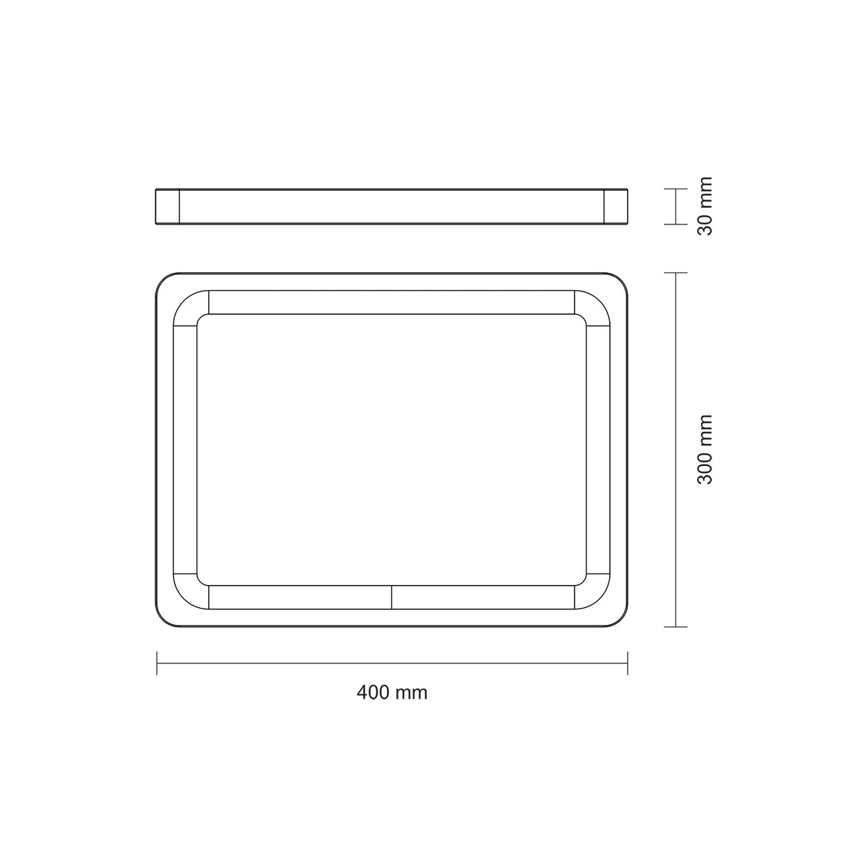 Käepidemega ja soonega grilllaud FSC® tiikpuust, mineraalõliviimistlusega, 40 × 30 cm