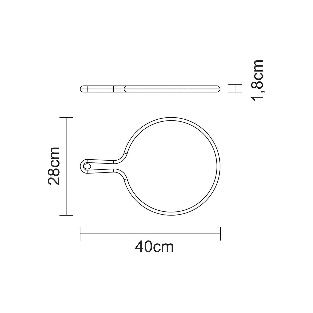 Provansas apaļais picas dēlis no FSC tīkkoka, 40x28 cm