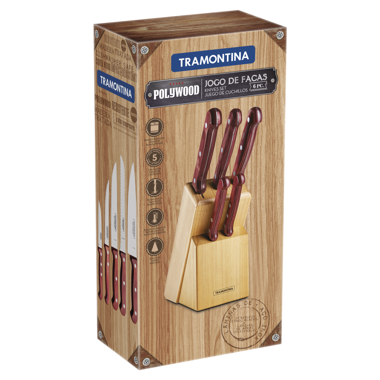 Tramontina POLYWOOD 6-osaline noakomplekt