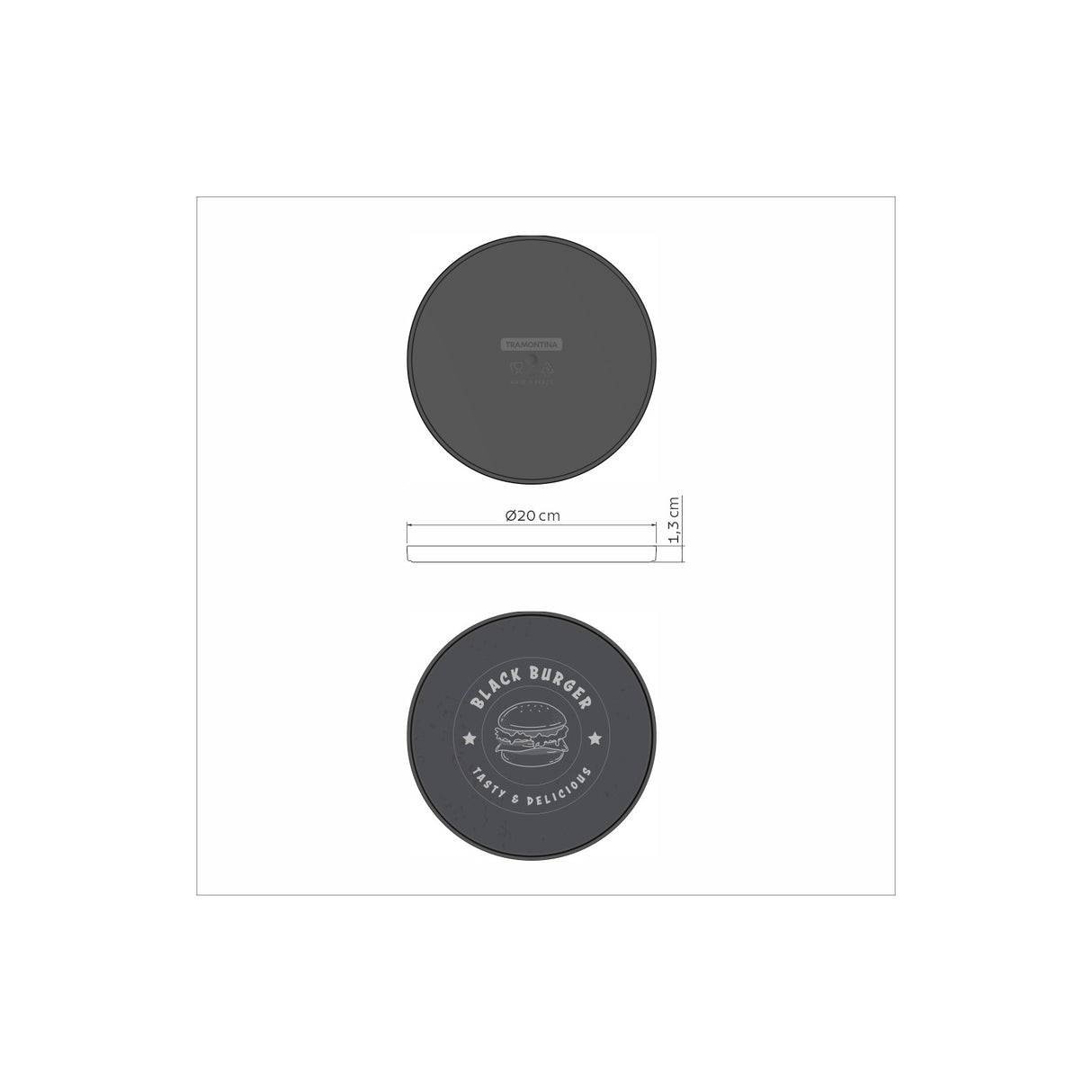 BURGER PLATE, GREY