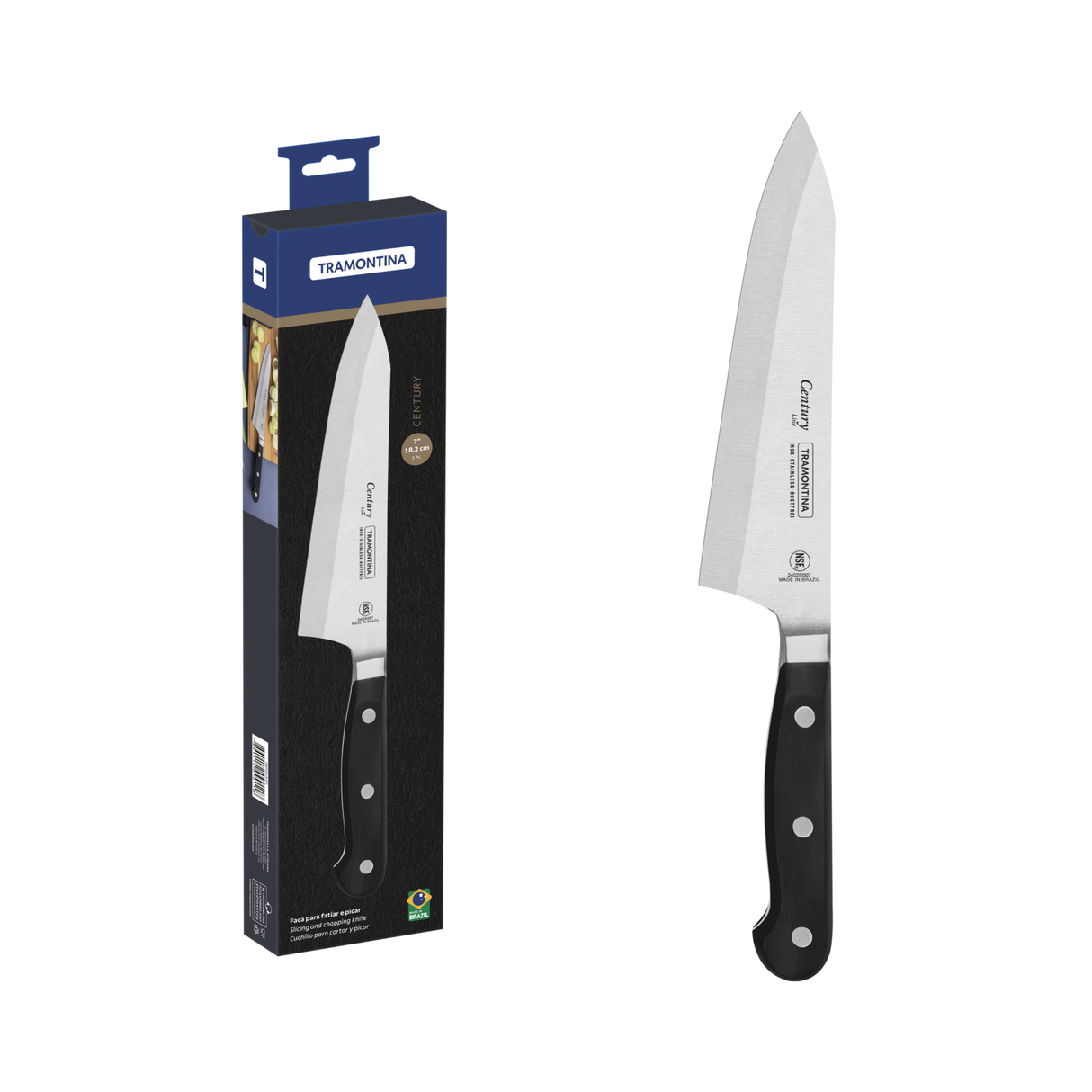 Tramontina Century 7" viilutus- ja hakkimisnuga