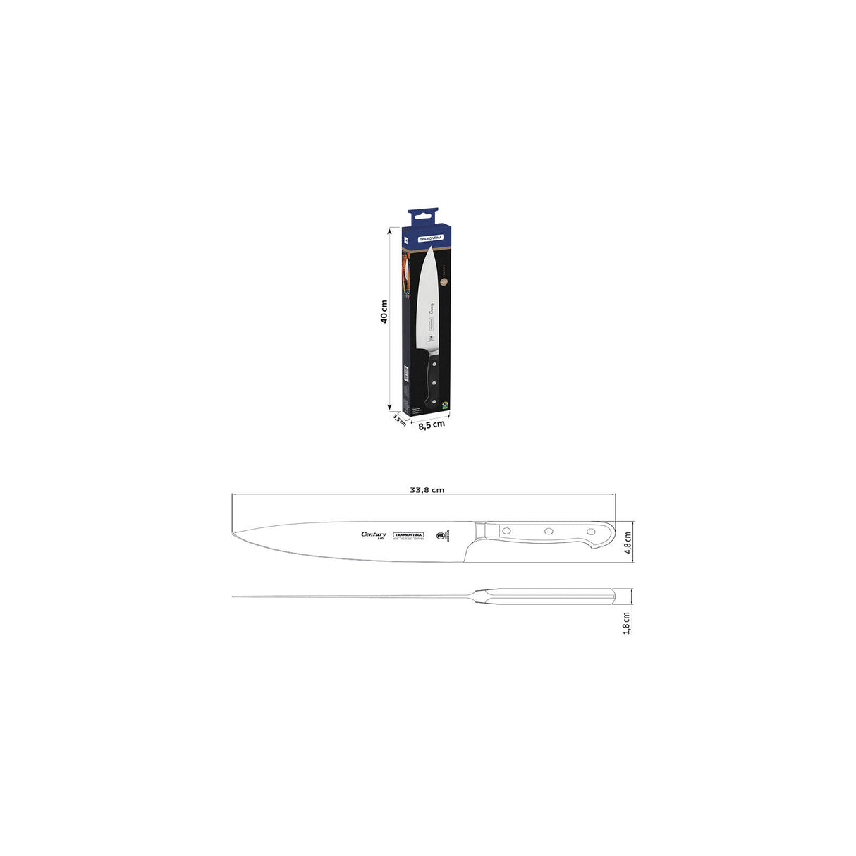 Šefo peilis CENTURY, 8"