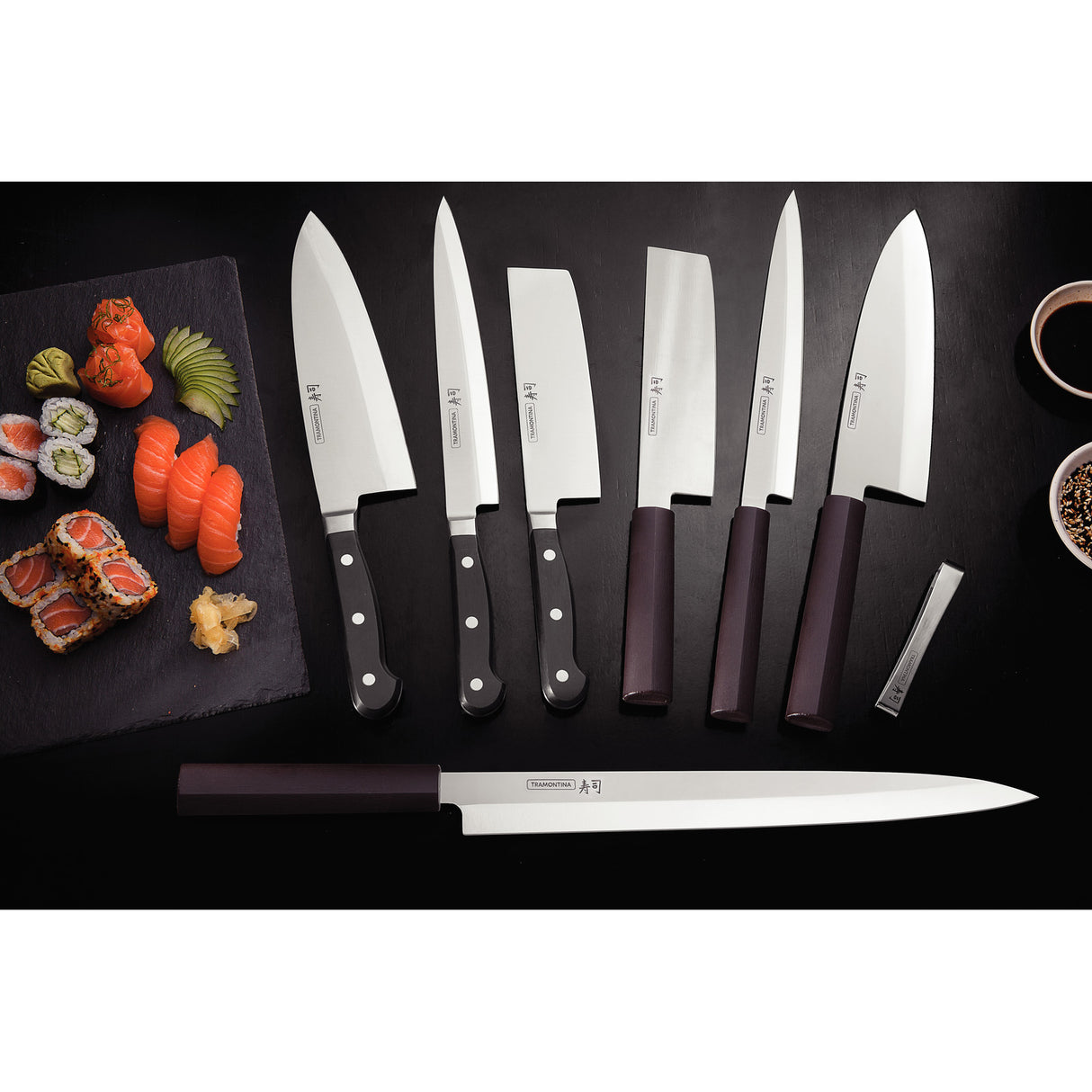 聽 聽SUSHI YANAGIBA KNIFE 13'', ruda rankena