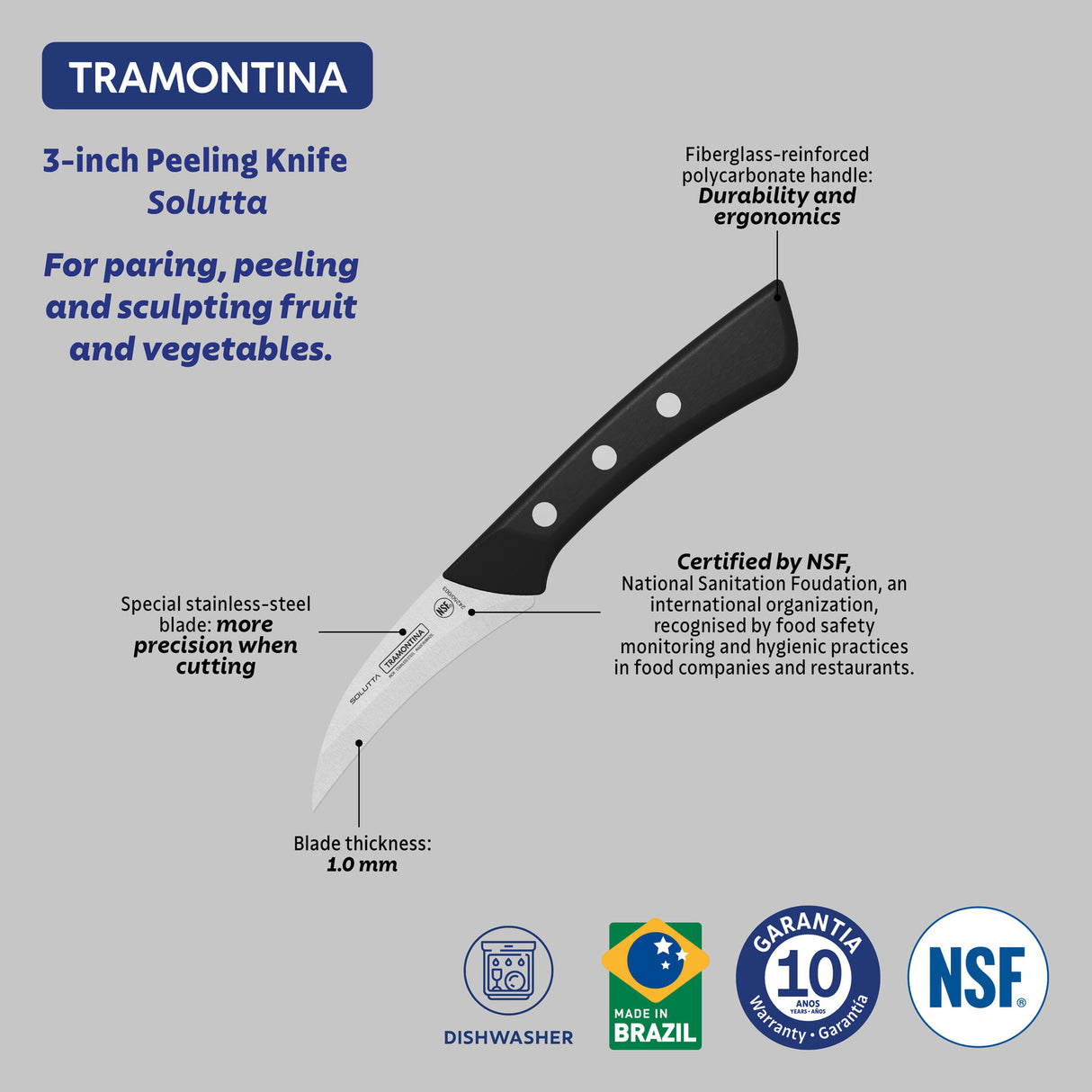 SOLUTTA 3'' peeling knife