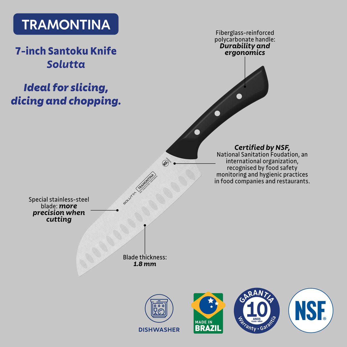 SOLUTTA 7'' santoku knife
