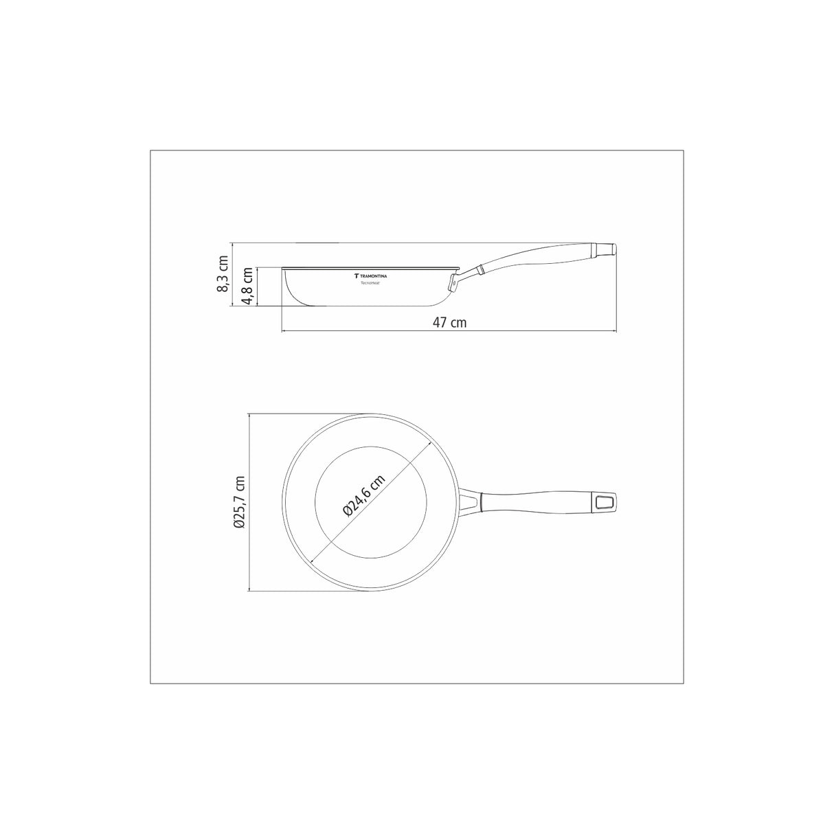 GRANO stainless steel frying pan with tri-ply body and long handle