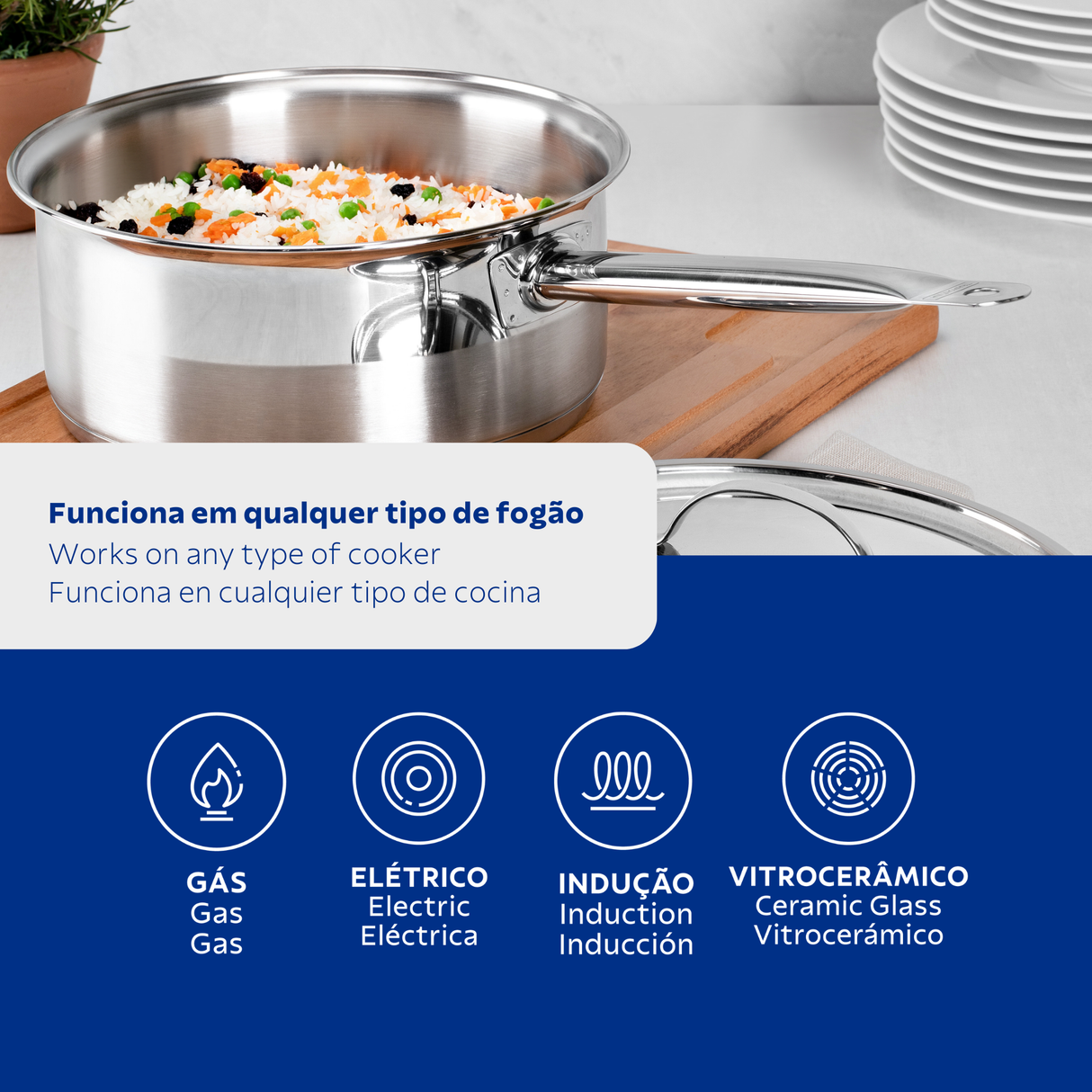 Profesionalus, 14 cm 1,1 l nerūdijančio plieno puodas