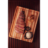 Barbecue Board With Handle & Groove in FSC teak wood with mineral oil finish 40x30 cm