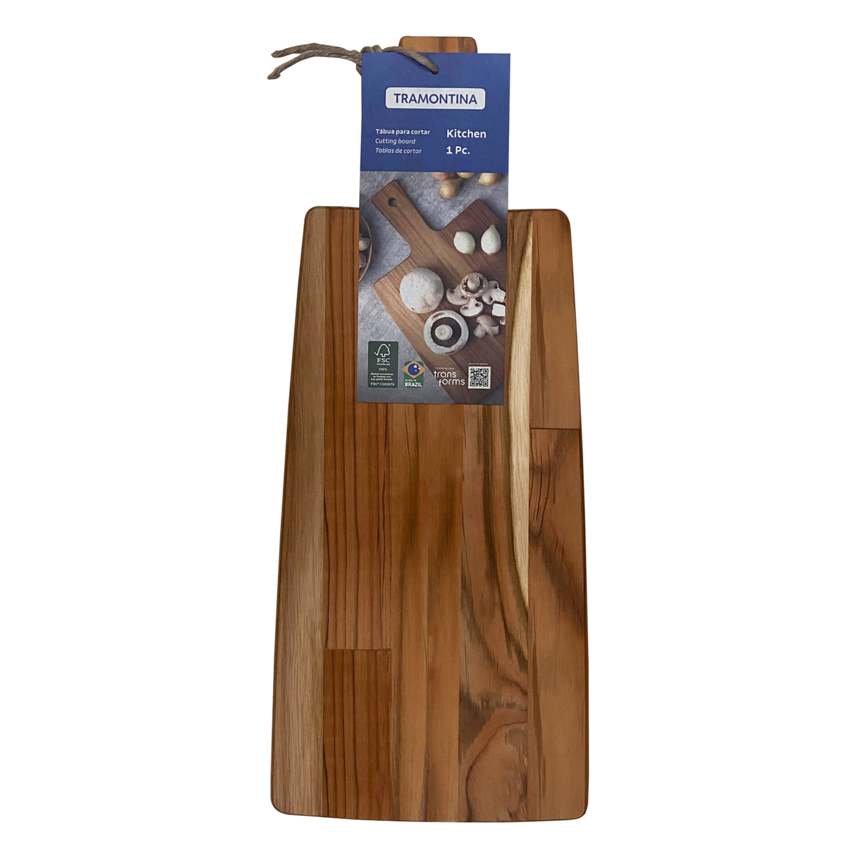 FSC BREADBOARD 48X19,5 CM WITH HANDLE, TEAK WOOD