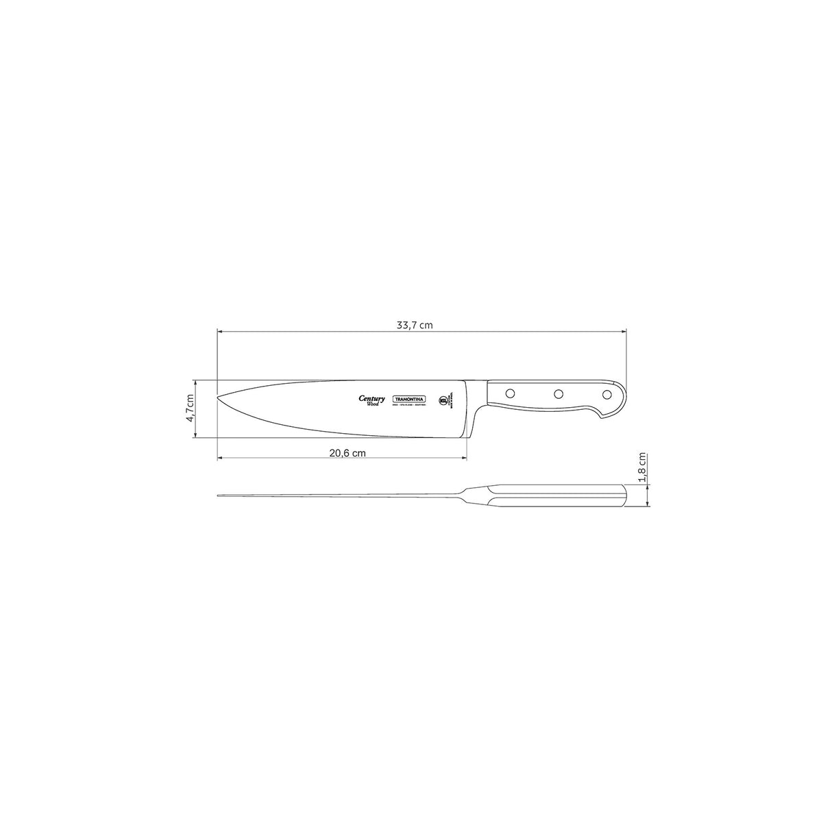 8'' CHEF KNIFE CENTURY WOOD