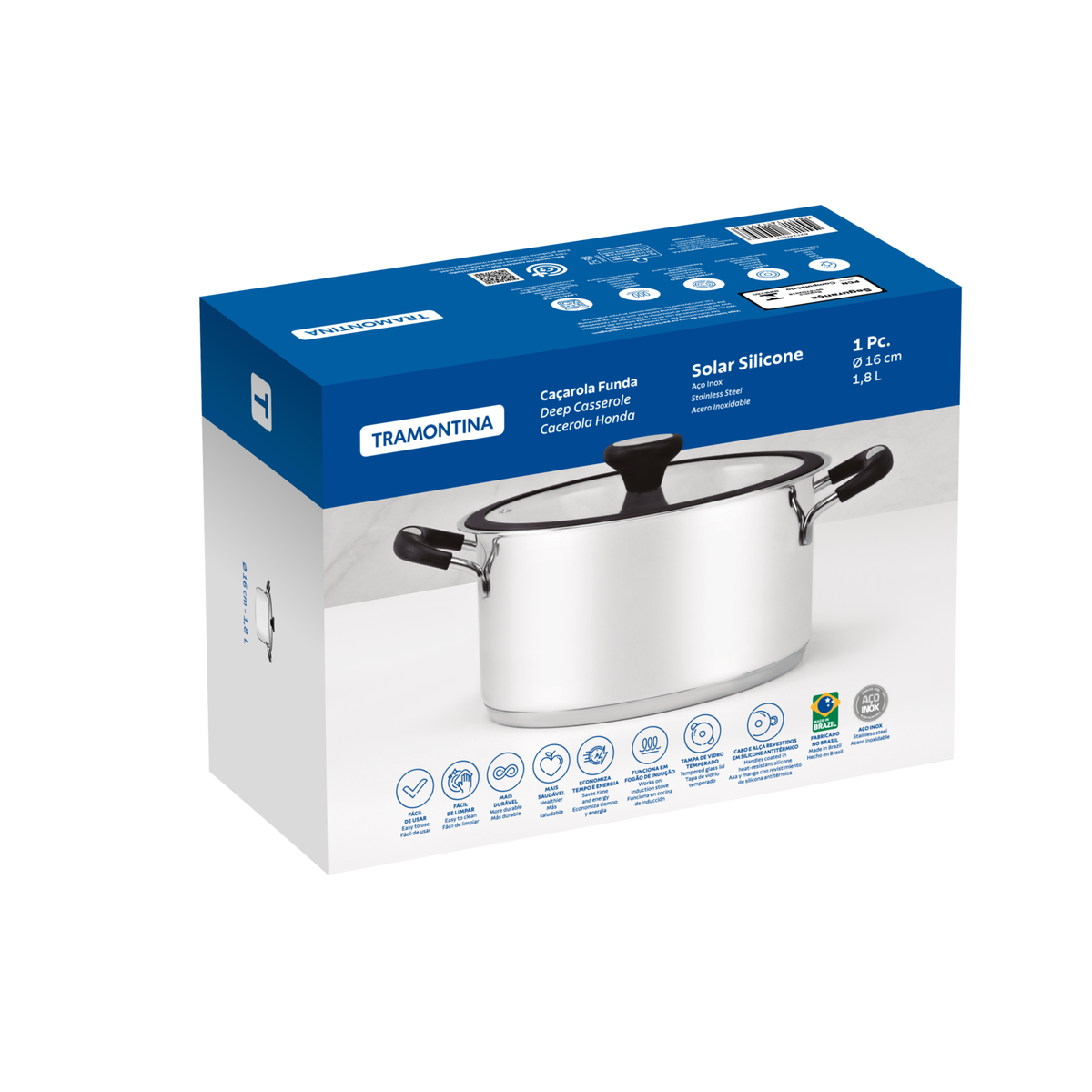 SOLAR SILICONE 16cm deep casserole, 1.8l