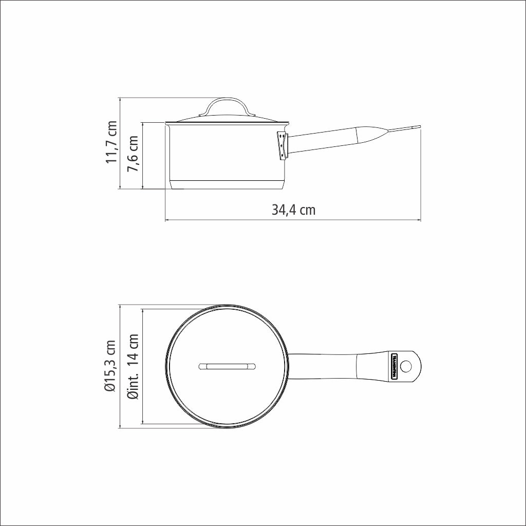 Professional, 14 cm 1.1 L stainless steel saucepan
