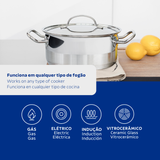 Professional, 24 cm 6.1 L stainless steel deep casserole