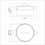 Professional, 24 cm 6.1 L stainless steel deep casserole