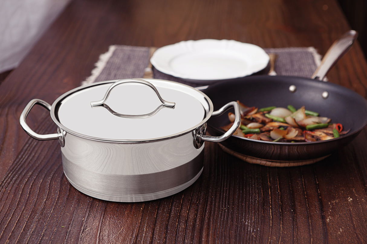 Professional, 24 cm 6.1 L stainless steel deep casserole