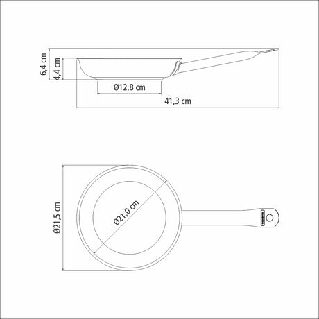 Tramontina Professional shallow stainless steel frying pan with long handle and tri-ply base, 26 cm, 30cm