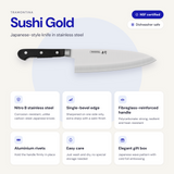 SUSHI GOLD DEBA 8'' knife, black